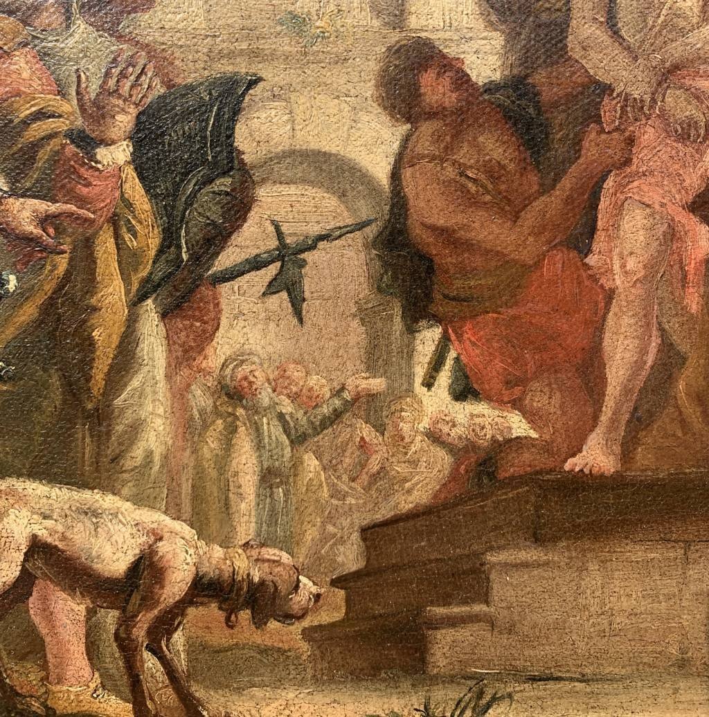 Pittore veneziano (XVIII sec.) - Cristo condotto a giudizio (bozzetto preparatorio).-photo-3