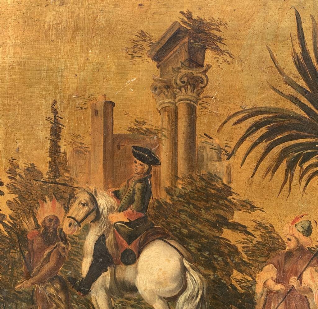 Pittore italiano (XVIII-XIX sec.) - Allegoria dell’America.-photo-1
