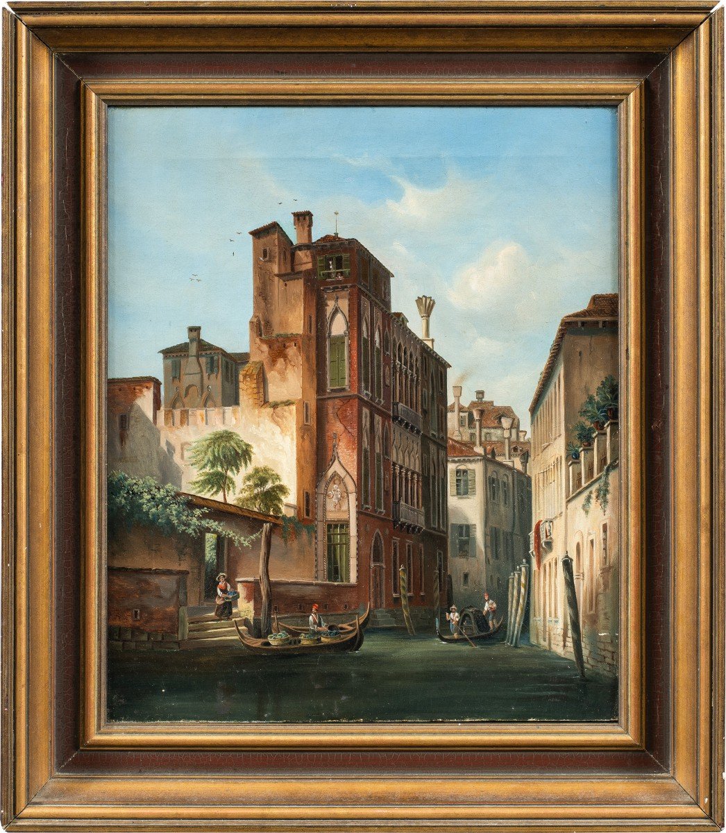 Pittore veneziano datato 1869 - Venezia, veduta di Palazzo Sanudo Soranzo van Axel ai Miracoli