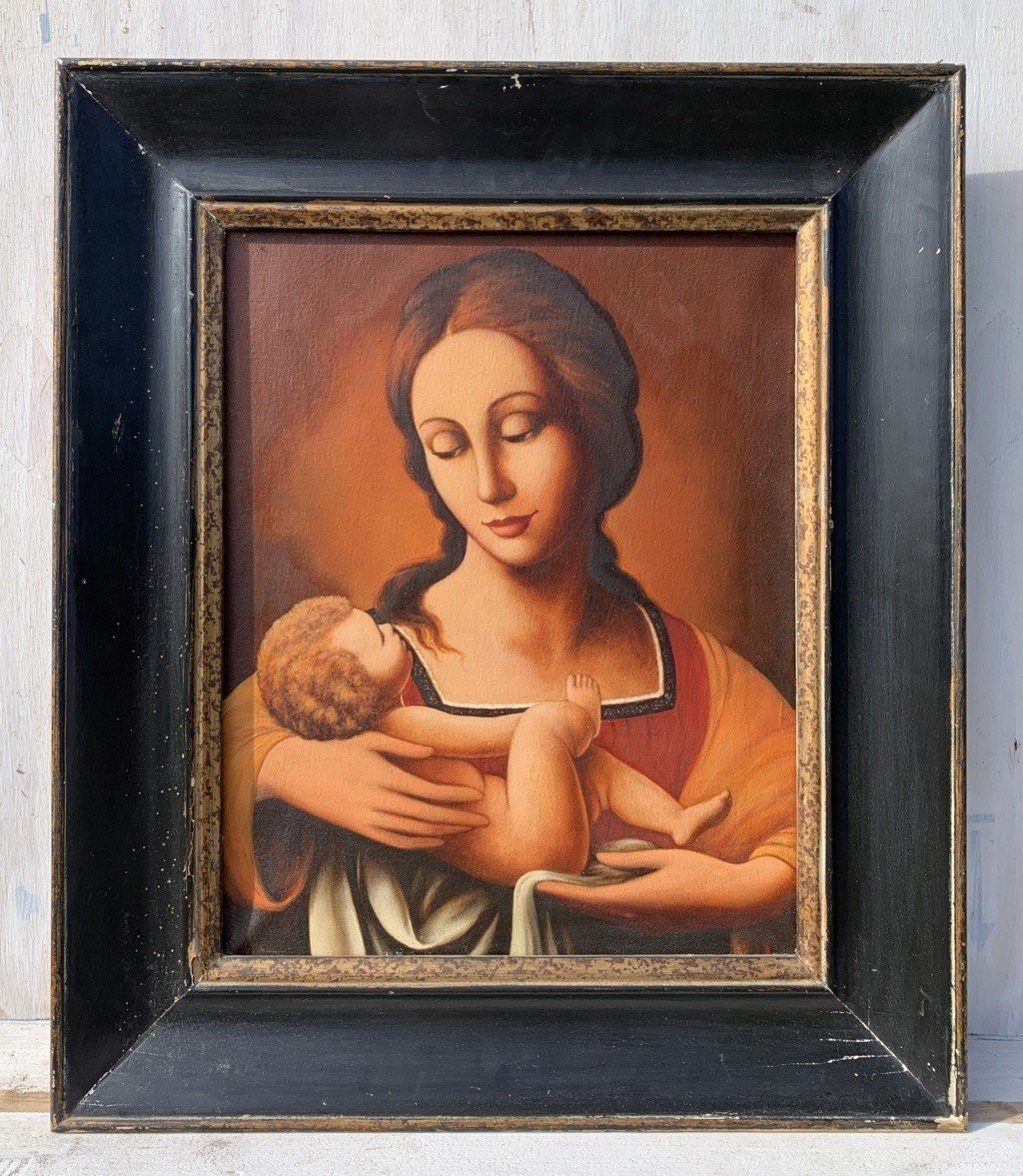 Pittore italiano (XIX-XX sec.) - Madonna con Bambino.-photo-2