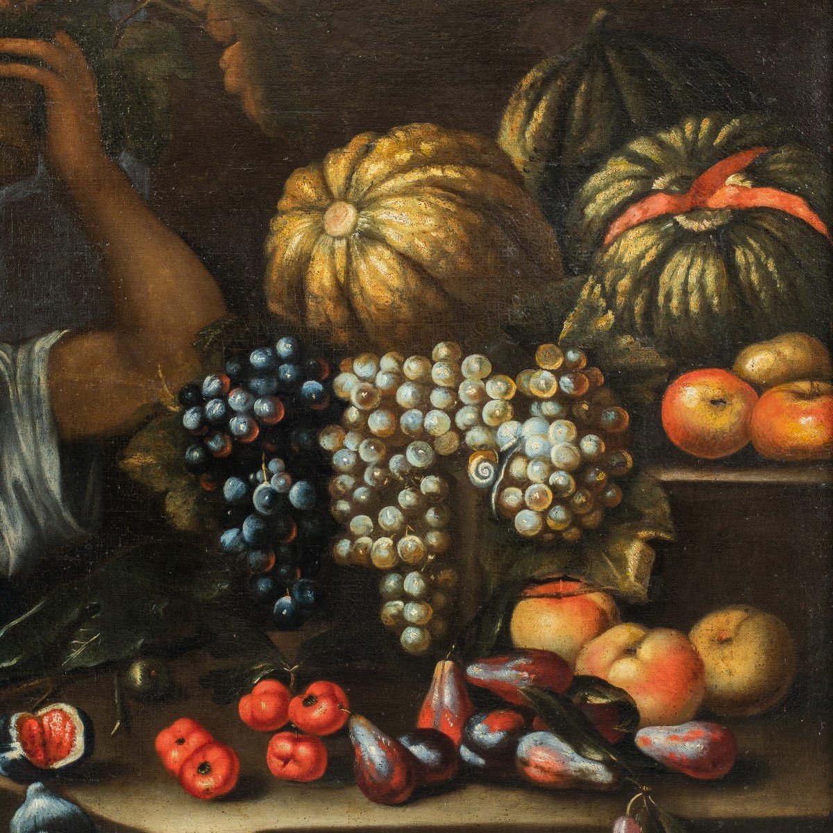 Francesco Annicini (Roma 1632 - post 1679) - Natura morta con fruttivendola.-photo-3