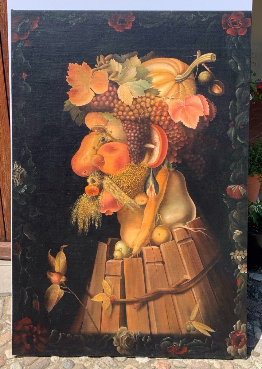 Seguace di Giuseppe Arcimboldo (XIX-XX sec.) - Autunno.-photo-1