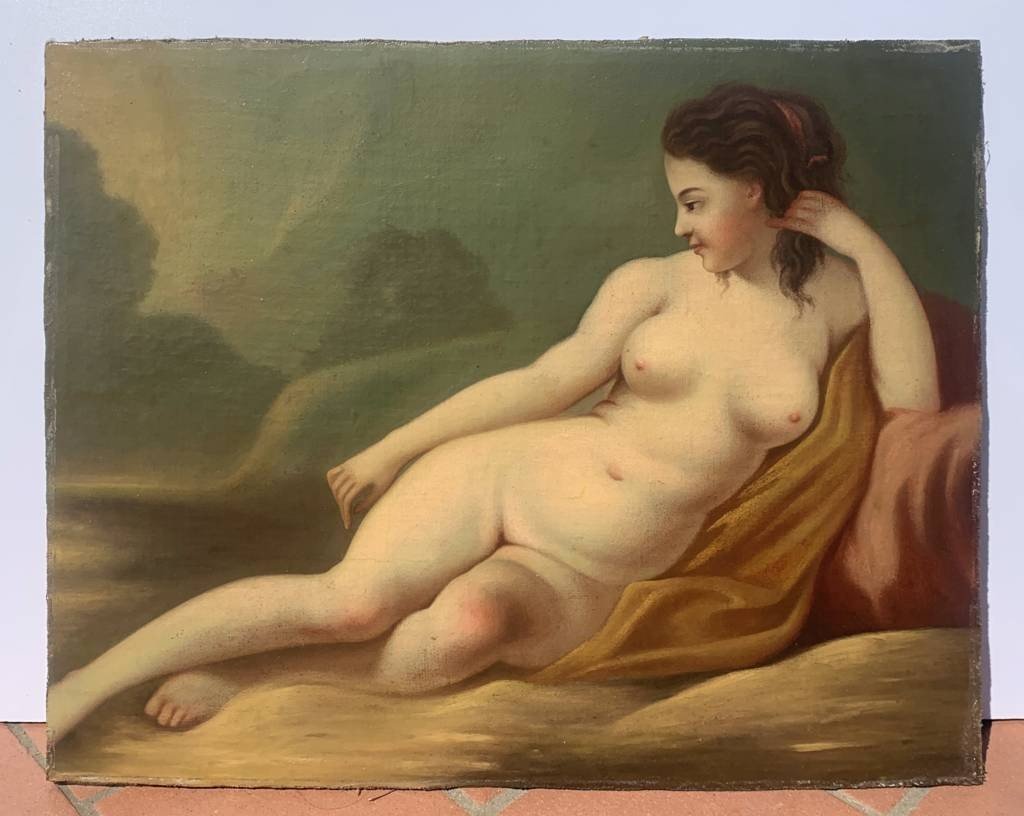 Pittore italiano (XVIII - XIX sec.) - Nudo femminile.-photo-1