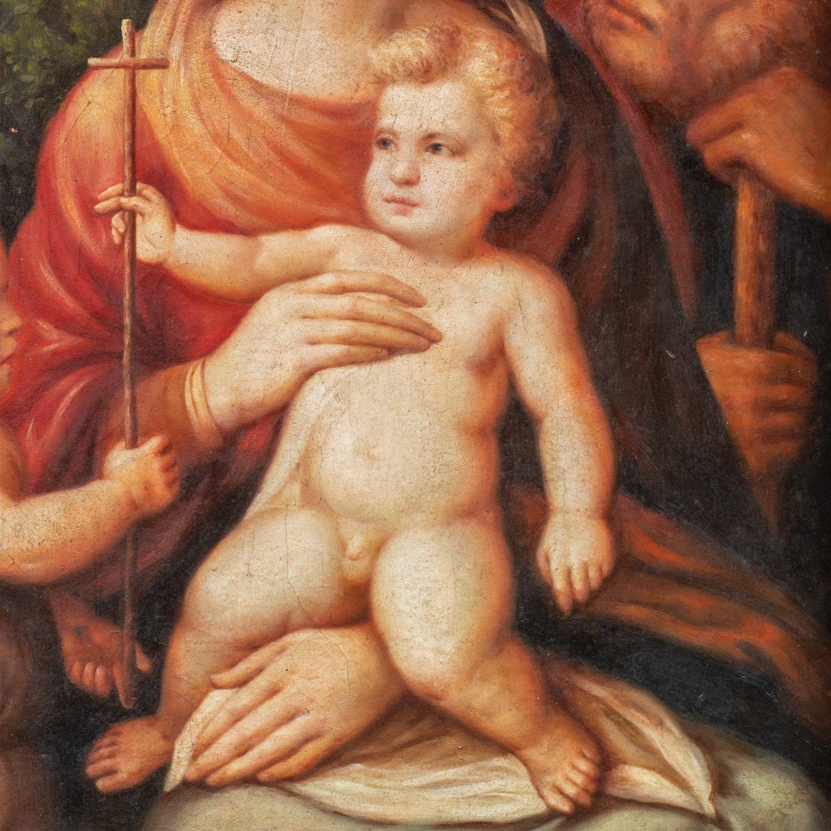 Pittore italiano (XVIII-XIX sec.) - Sacra Famiglia con S. Giovannino.-photo-2