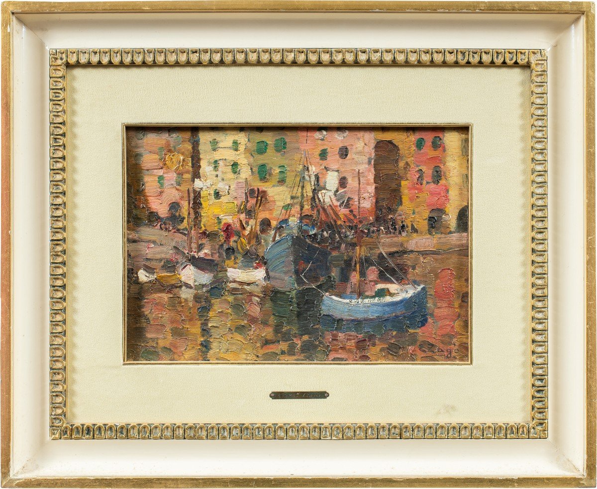 Erma Zago (Bovolone 1880 - Milano 1942) - Il porto di Genova.