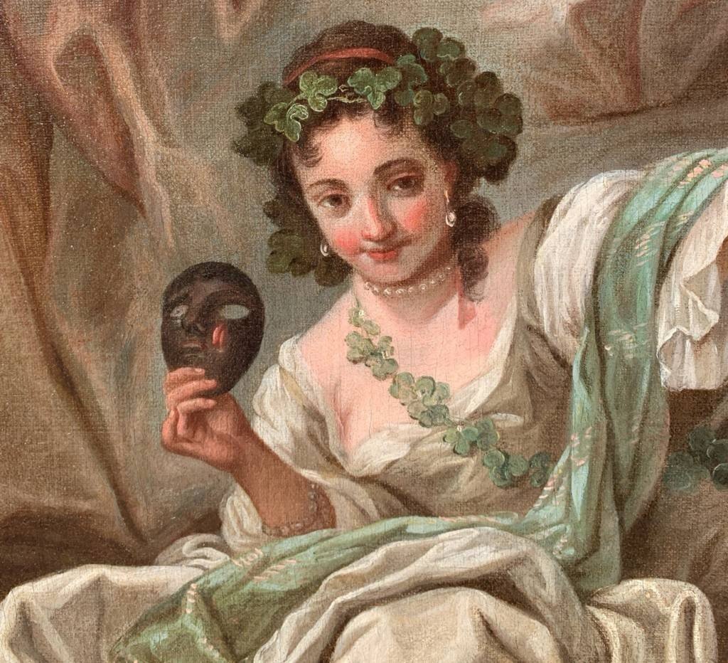 Charles-André van Loo (Nizza 1705 - Parigi 1765) cerchia di - Allegoria della Commedia.-photo-2