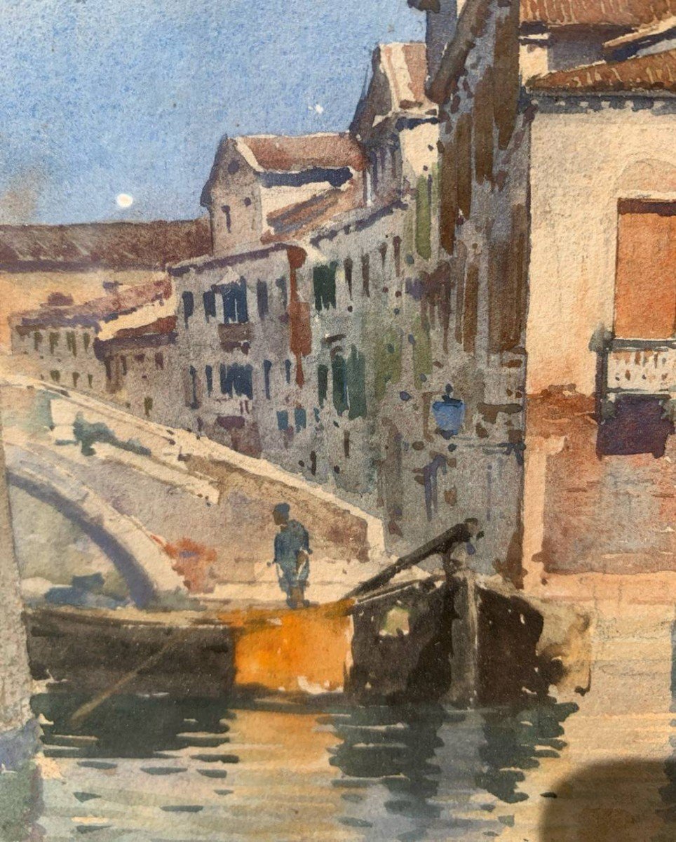 Alberto Prosdocimi (Venezia 1852 - Venezia 1925) - Scorcio di Venezia.-photo-1