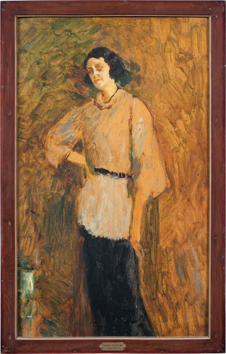 Vincenzo De Stefani (Verona, 1859 – Venezia, 1937) - Ritratto di donna.