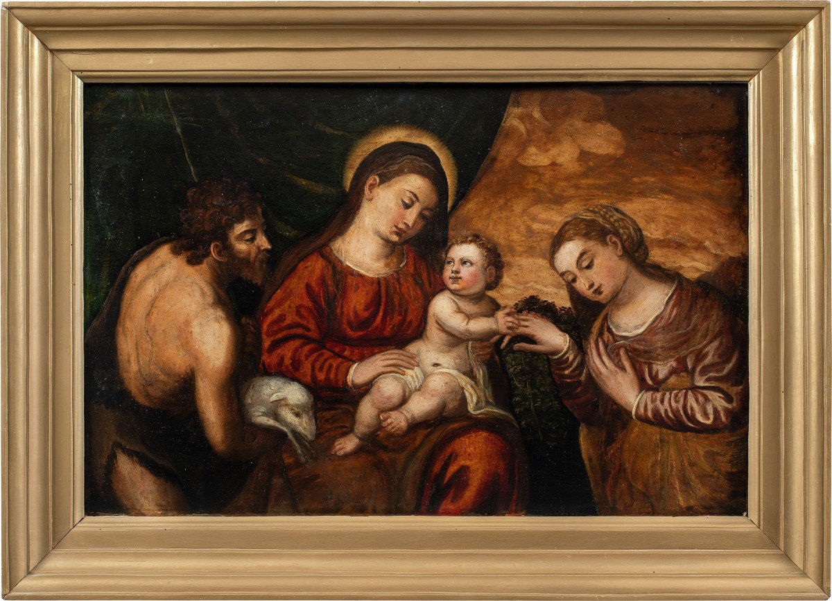 Polidoro da Lanciano (Lanciano 1515 ca. - Venezia 1565) bottega di - Madonna col Bambino 