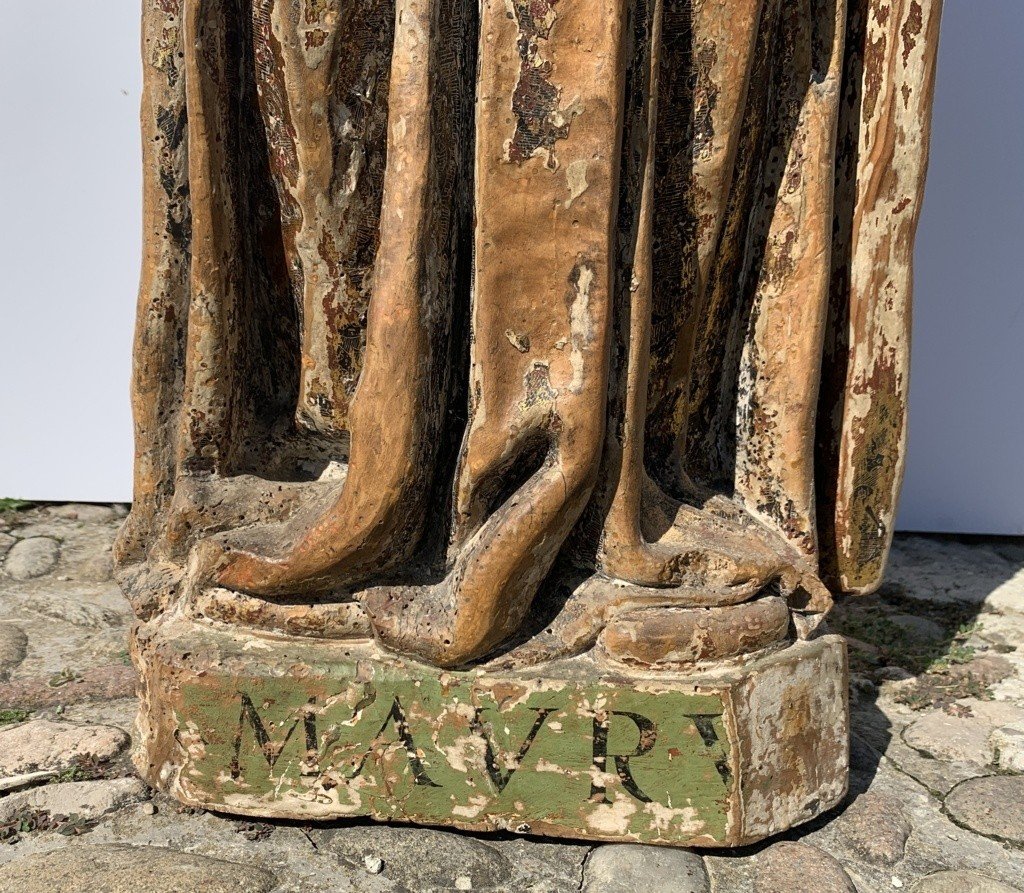 Scultura in legno intagliato - San Mauro. Italia, XVI secolo.-photo-1