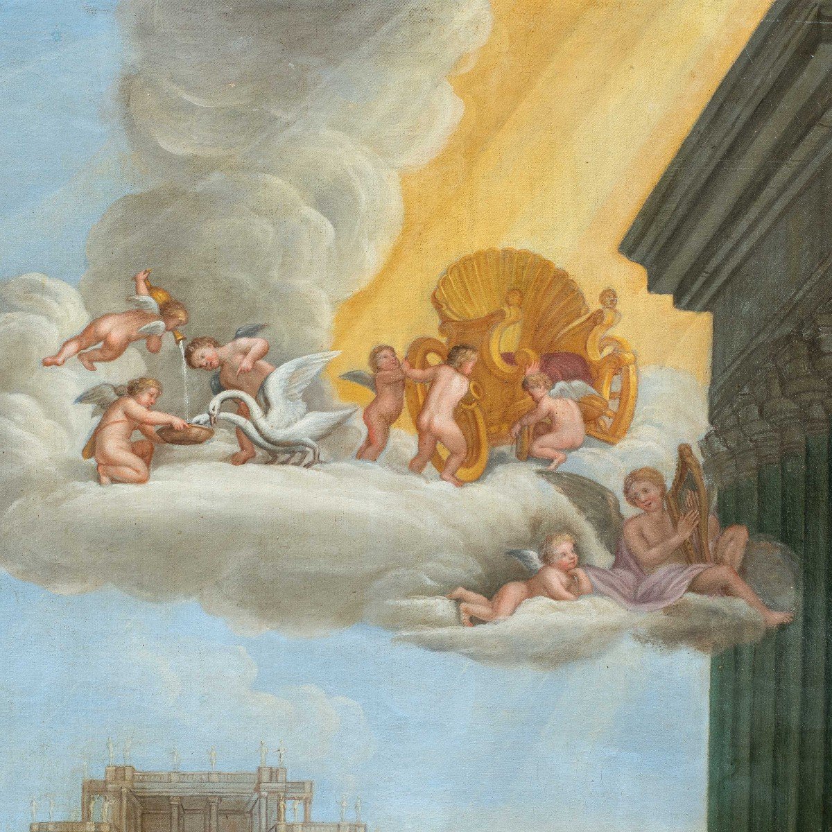 Francesco Albani (Bologna 1578 - Bologna 1660) bottega di - Toelette di Venere.-photo-2