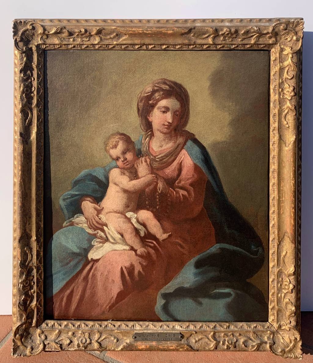 Pittore veneziano (XVIII sec.) - Madonna con Bambino.-photo-4