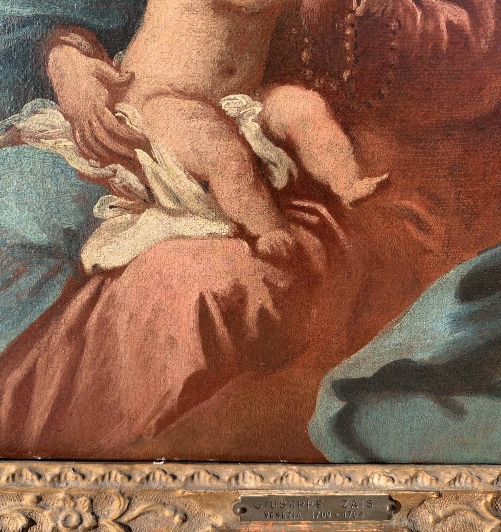 Pittore veneziano (XVIII sec.) - Madonna con Bambino.-photo-1