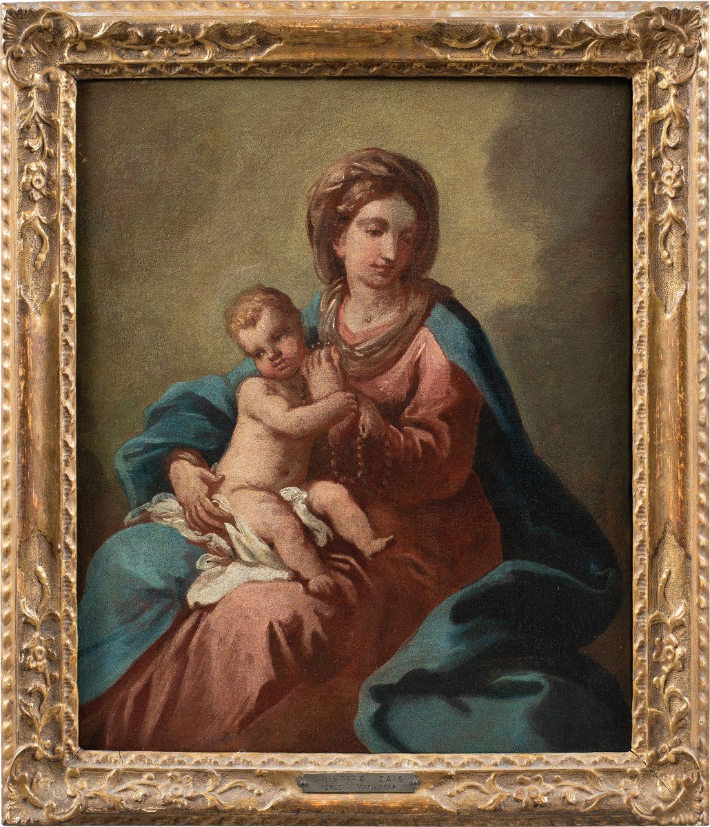 Pittore veneziano (XVIII sec.) - Madonna con Bambino.