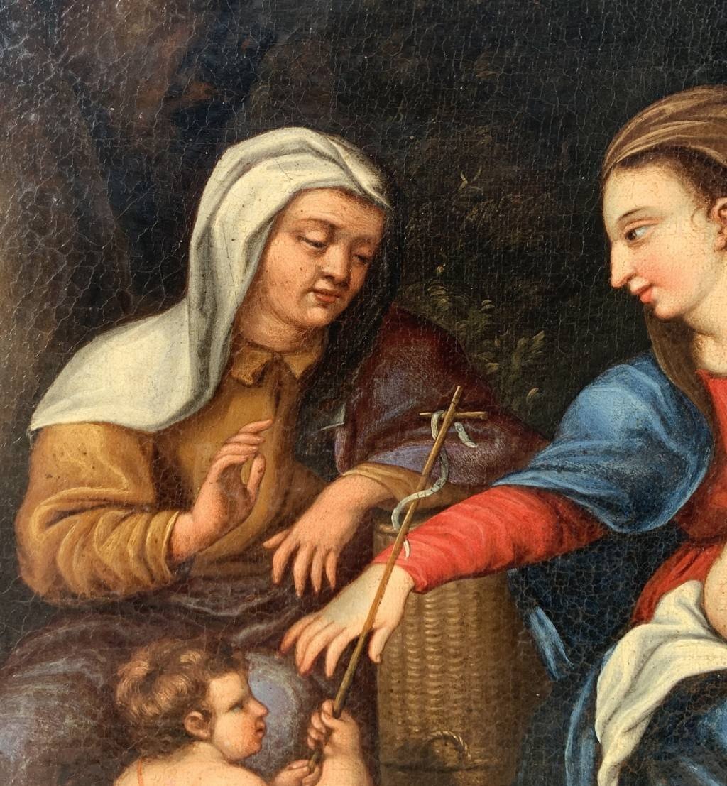 Pittore emiliano (XVIII sec.) - Madonna con Bambino, S. Anna e S. Giovannino.-photo-1