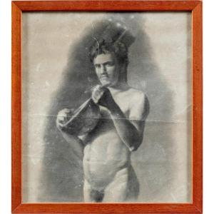 Pittore italiano (inizi XX sec.) - Liutista nudo.