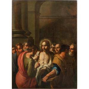 Pittore italiano (XVII sec.) - Incredulità di San Tommaso.