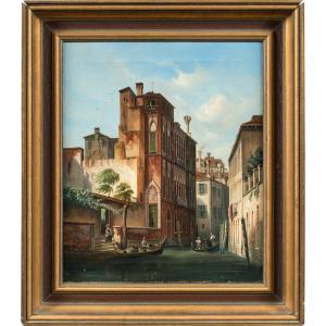Pittore veneziano datato 1869 - Venezia, veduta di Palazzo Sanudo Soranzo van Axel ai Miracoli
