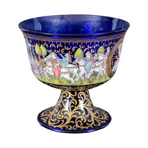 Coppa nuziale in vetro soffiato di Murano - Manifattura Barovier & Toso. Murano, fine XIX sec.