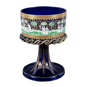 Coppa in vetro soffiato di Murano - Manifattura Barovier & Toso. Murano, fine XIX sec.