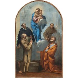 Giulio Carpioni (Venezia 1613 - Vicenza 1678) - Madonna con Bambino tra i santi 