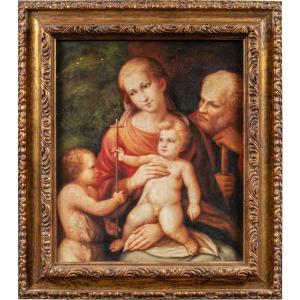 Pittore italiano (XVIII-XIX sec.) - Sacra Famiglia con S. Giovannino.