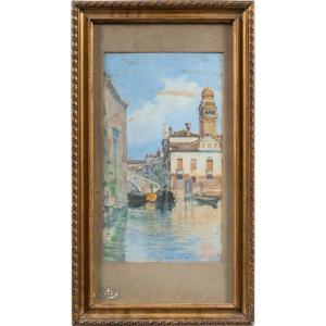 Alberto Prosdocimi (Venezia 1852 - Venezia 1925) - Scorcio di Venezia.