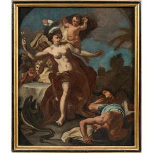 Cerchia di Francesco Solimena (XVII-XVIII sec.) - Allegoria dell’America.