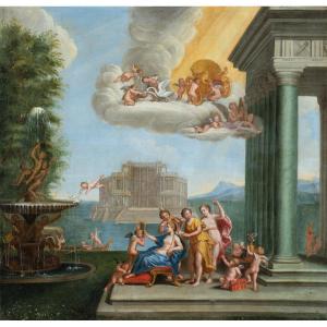 Francesco Albani (Bologna 1578 - Bologna 1660) bottega di - Toelette di Venere.