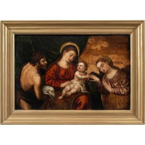 Polidoro da Lanciano (Lanciano 1515 ca. - Venezia 1565) bottega di - Madonna con Bambino 