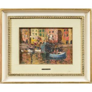 Erma Zago (Bovolone 1880 - Milano 1942) - Il porto di Genova.