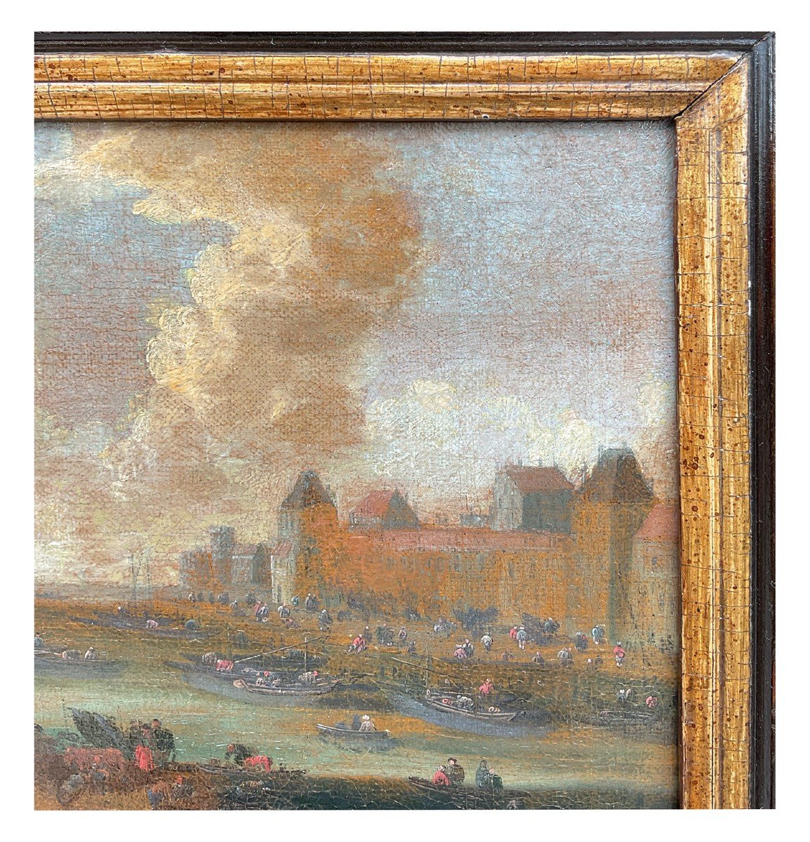 Peter Casteels (att.),  Veduta di Parigi con la torre di Nesle e il Louvre, olio su tela-photo-4